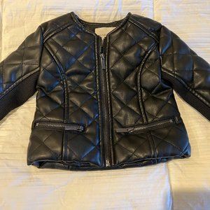 Baby faux black leather jacket